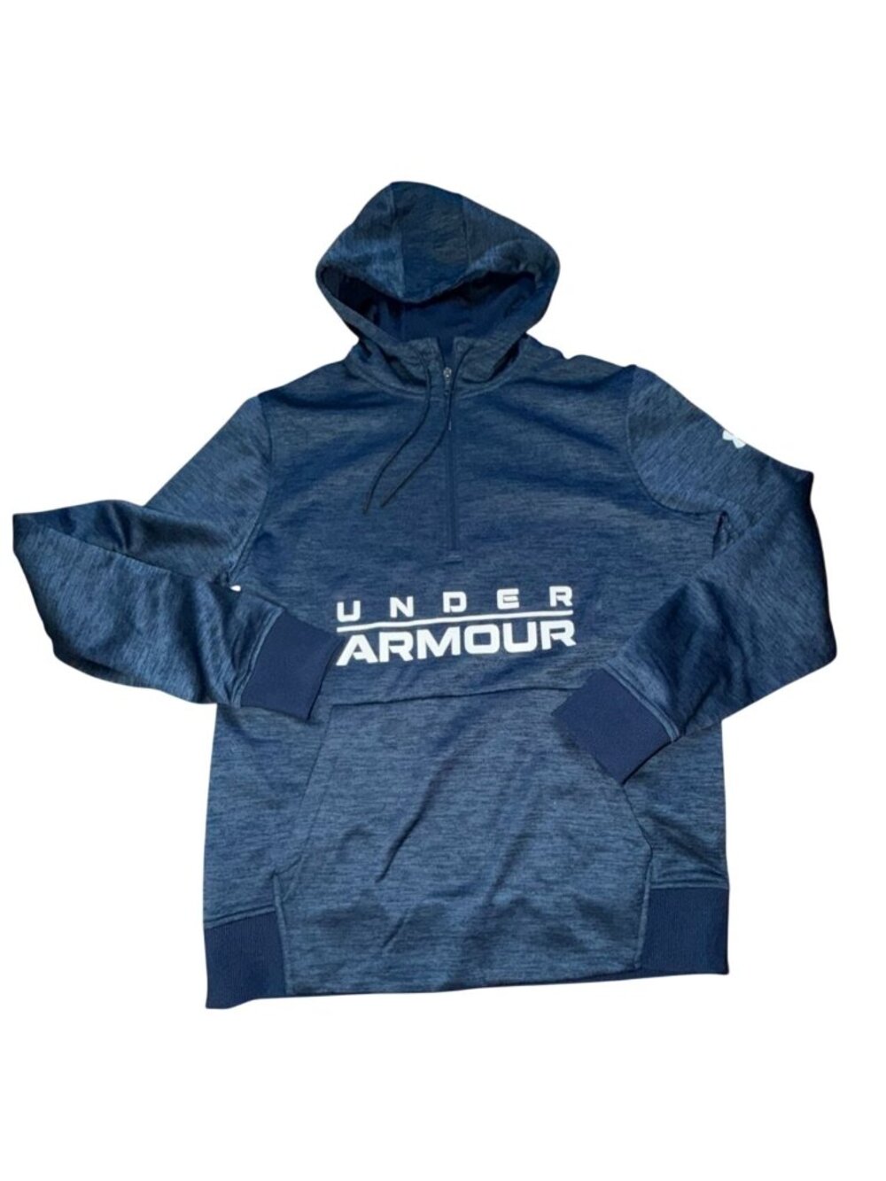 Under Armour Men's Navy Twist ColdGear 1/4 Zip Hoodie-M-GUC
